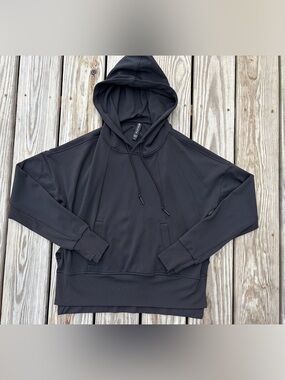 ATHLETA Mission Hoodie Small Black Sculptek Light Fabric Travel Workout Train